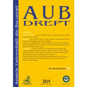 Analele Universității din București - Seria Drept, 2019